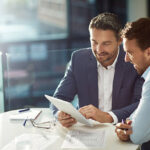 Cropped shot of two businessmen meeting in the office